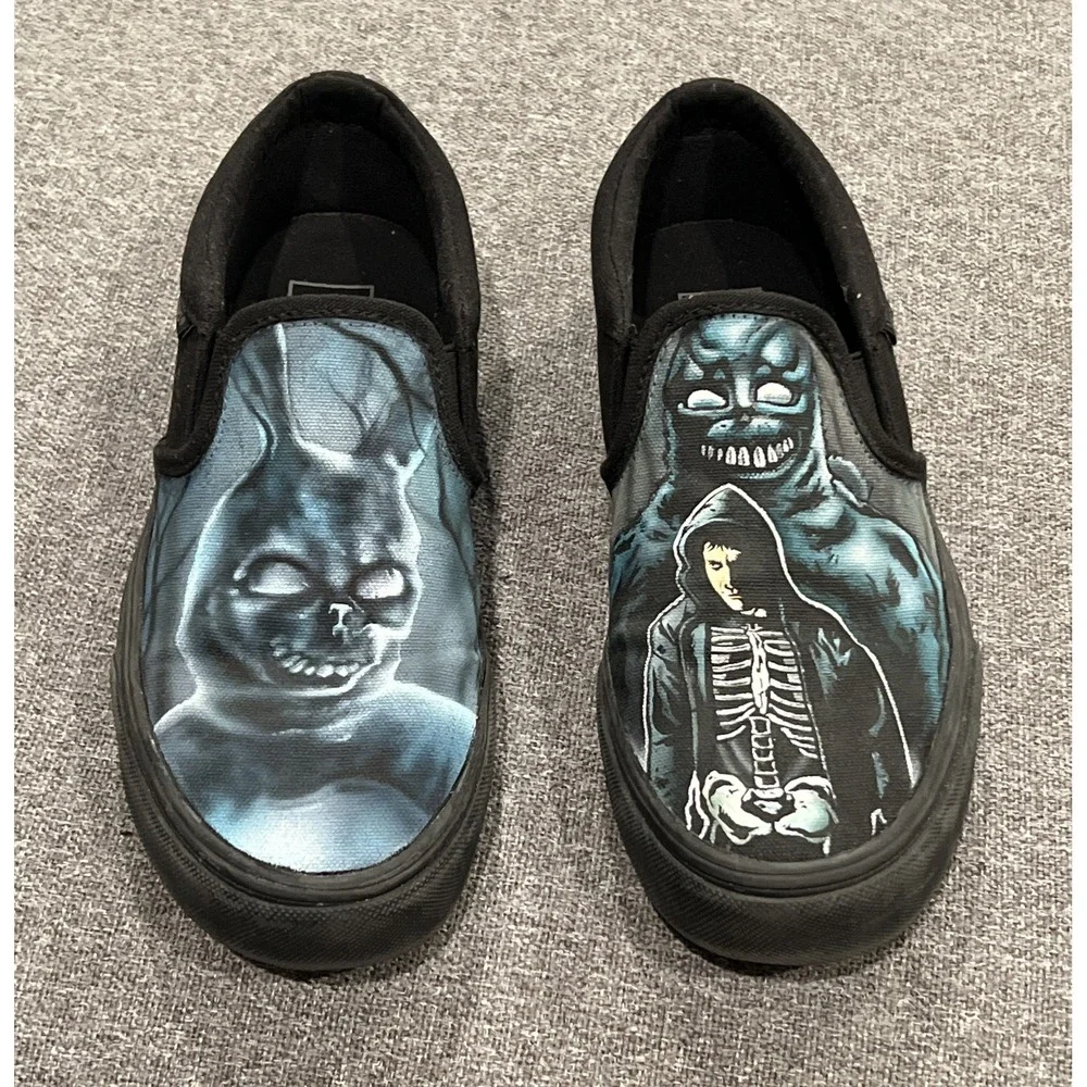 Halloween donnie darko vans Slip On Mens shoes Size 6.5 Great Condition